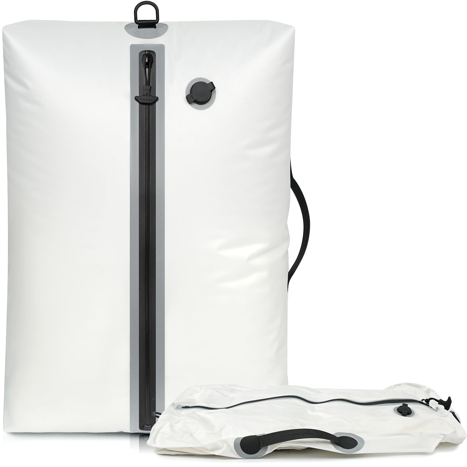 BAGAIL TPU Vacuum Bag for Travel, Reusable Compression Bag with IPX8 Waterproof Zipper, Save Space for Suitcase, Backpack and Carry on (White, Large, No Pump)