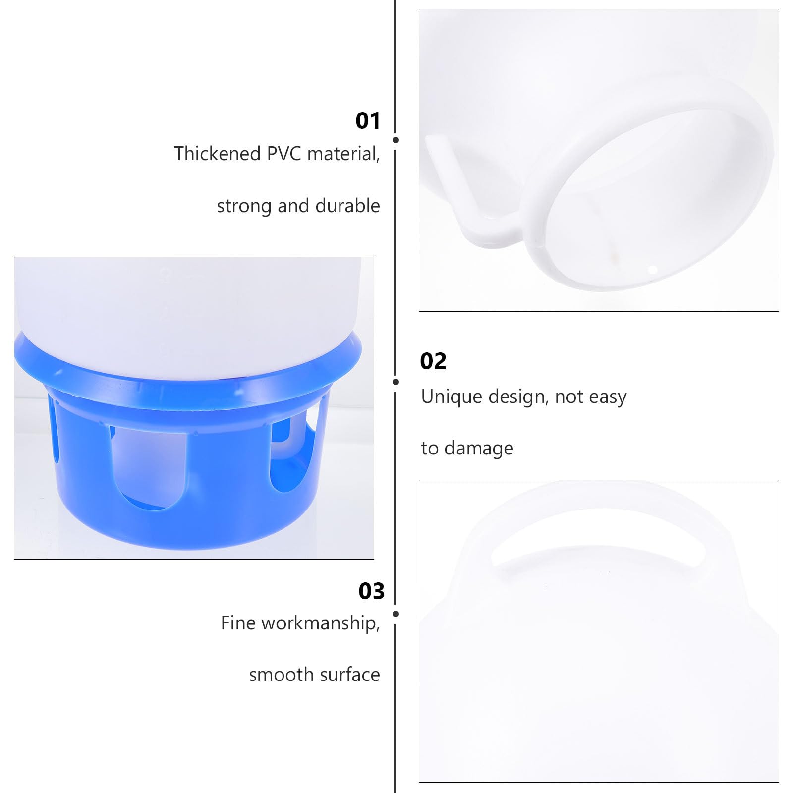 Abreuvoir pour Pigeons Rond à Boire Automatique 1 Pièce PVC Bleu