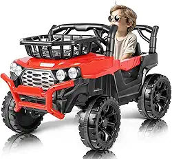 Carro Eletrico, Carrinho Eletrico, Quadriciclo, Carro Eletrico 2 Lugares, com Controle Remoto, Vermelho, Recarregável