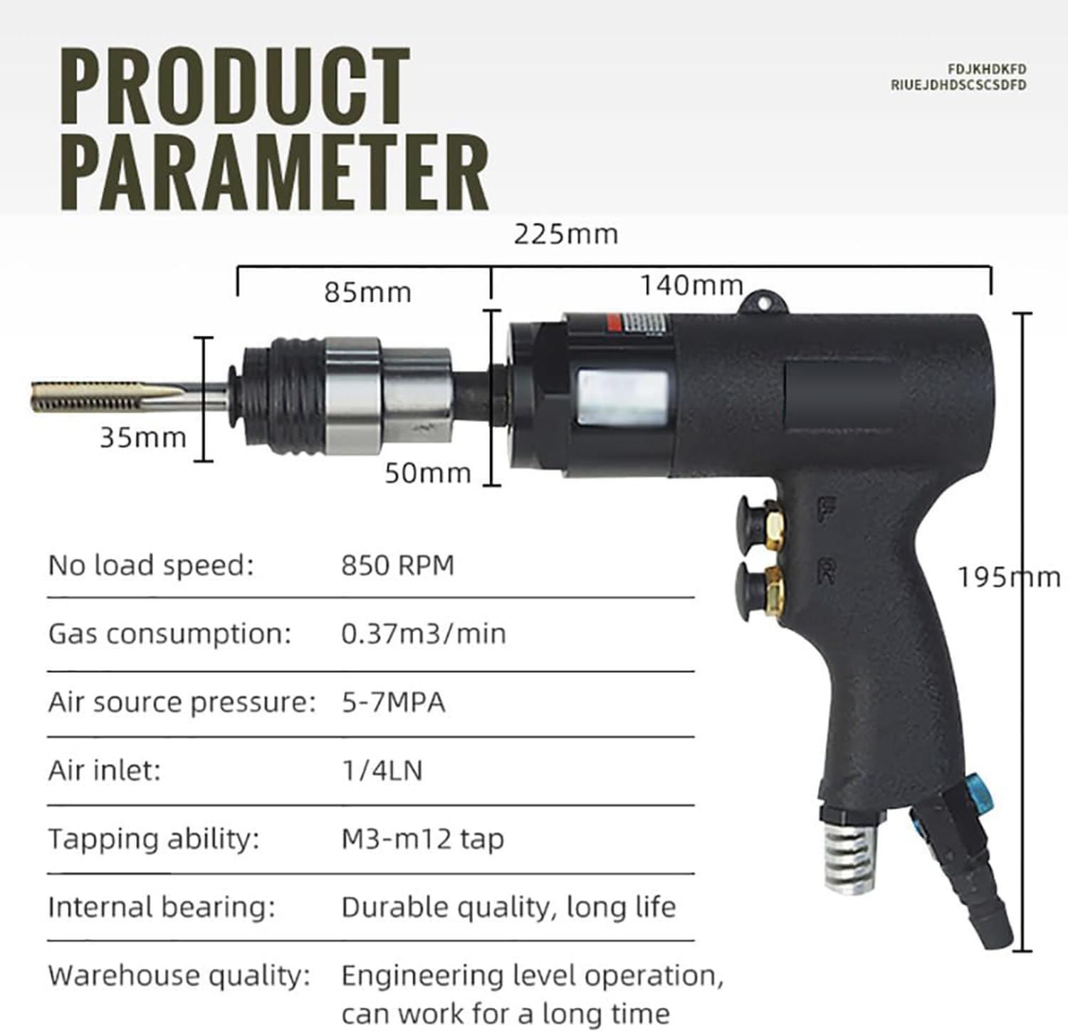 Ręczny pistolet do gwintowania powietrza, pneumatyczna maszyna do gwintowania typ pistoletu pneumatyczna maszyna do drutu zasilającego M3-M12 wiertarka kranowa, narzędzie do gwintowania gwintów