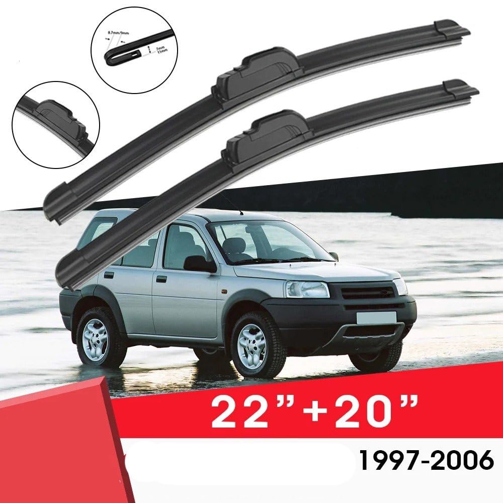 Spazzole di Ricambio Spazzole Tergicristallo Auto Per Land Rover Per Freelander L314 1997-2006 22" E 20" Per Parabrezza In Gomma Siliconica Per La Pulizia Del Parabrezza Tergicristalli(Right Steering)