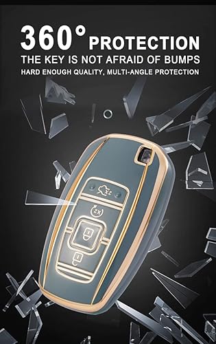 Miniatura 5 de ontto Funda para llavero de 4 botones para Lincoln Continental MKC MKZ Navigator 2017 en adelante, funda de TPU antiarañazos, color negro