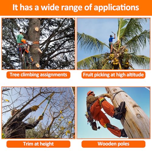 Image of Tree Climbing Gear, Tree Climbing Spikes, Tree Climbing Gear with Adjustable Climbing Straps and Steel Core Flip Line, Rock Climbing Kit with Triple Lock Lanyard Adjuster