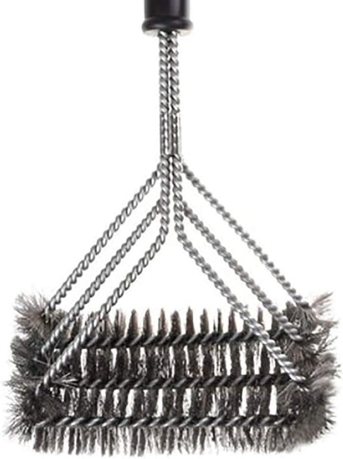 Cepillo limpieza barbacoa 2 piezas 18 pulgadas con Tres cabezas Acero inoxidable, alambre Resistente para parrilla horno y fogón, Ideal jardín Familiar cocina e