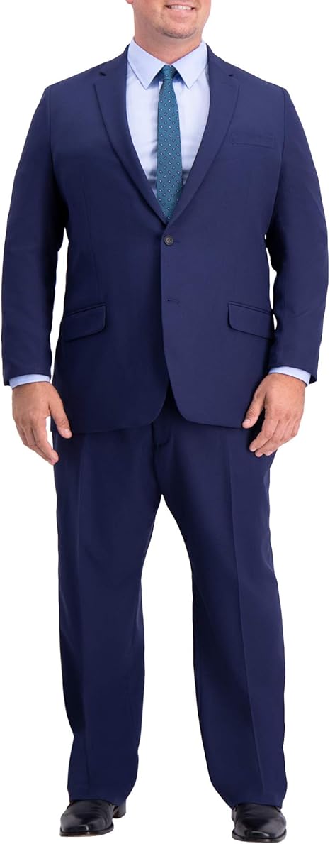 Haggar Men's Big and Tall B&T Active Series Stretch Classic Fit Suit Separate Coat, Midnight, 52L