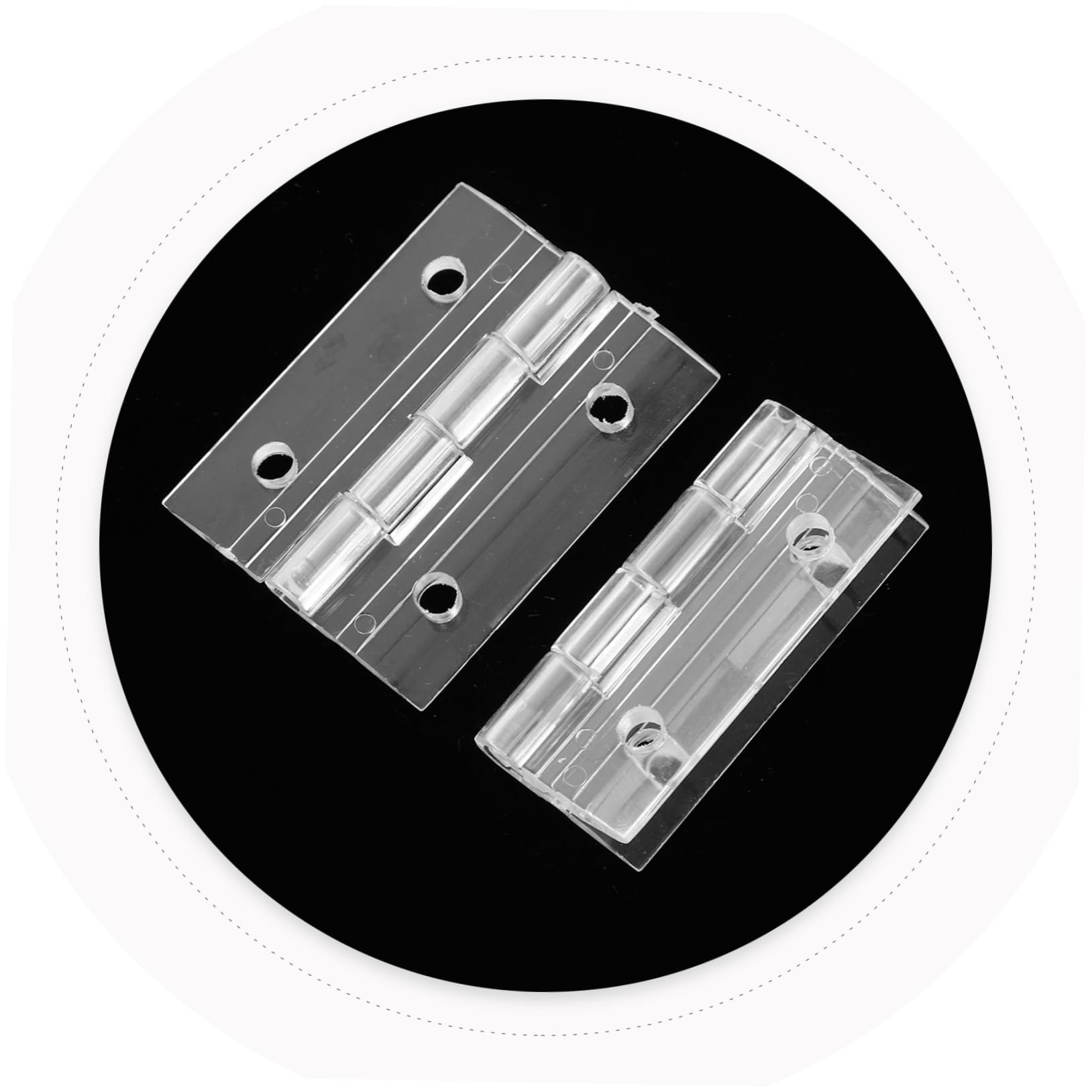 KICHOUSE 2 Pack Transparent Mini Hinges Ideal for Box Cabinet and Craft Projects Acrylic Decorative