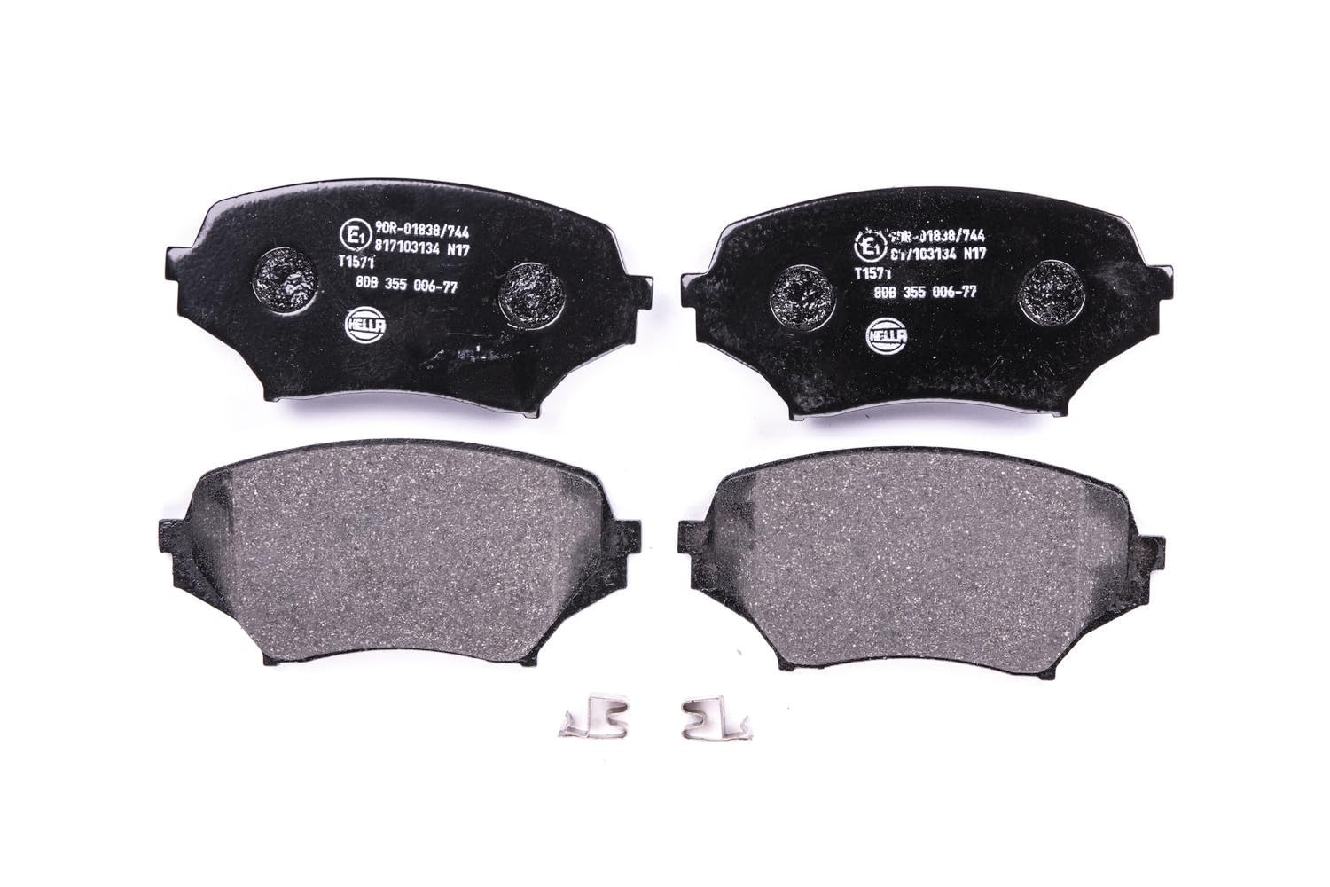 HELLA 8DB 355 006-771 Brake pad set - not prepared for wear indicator - T1571 - for e.g. MAZDA