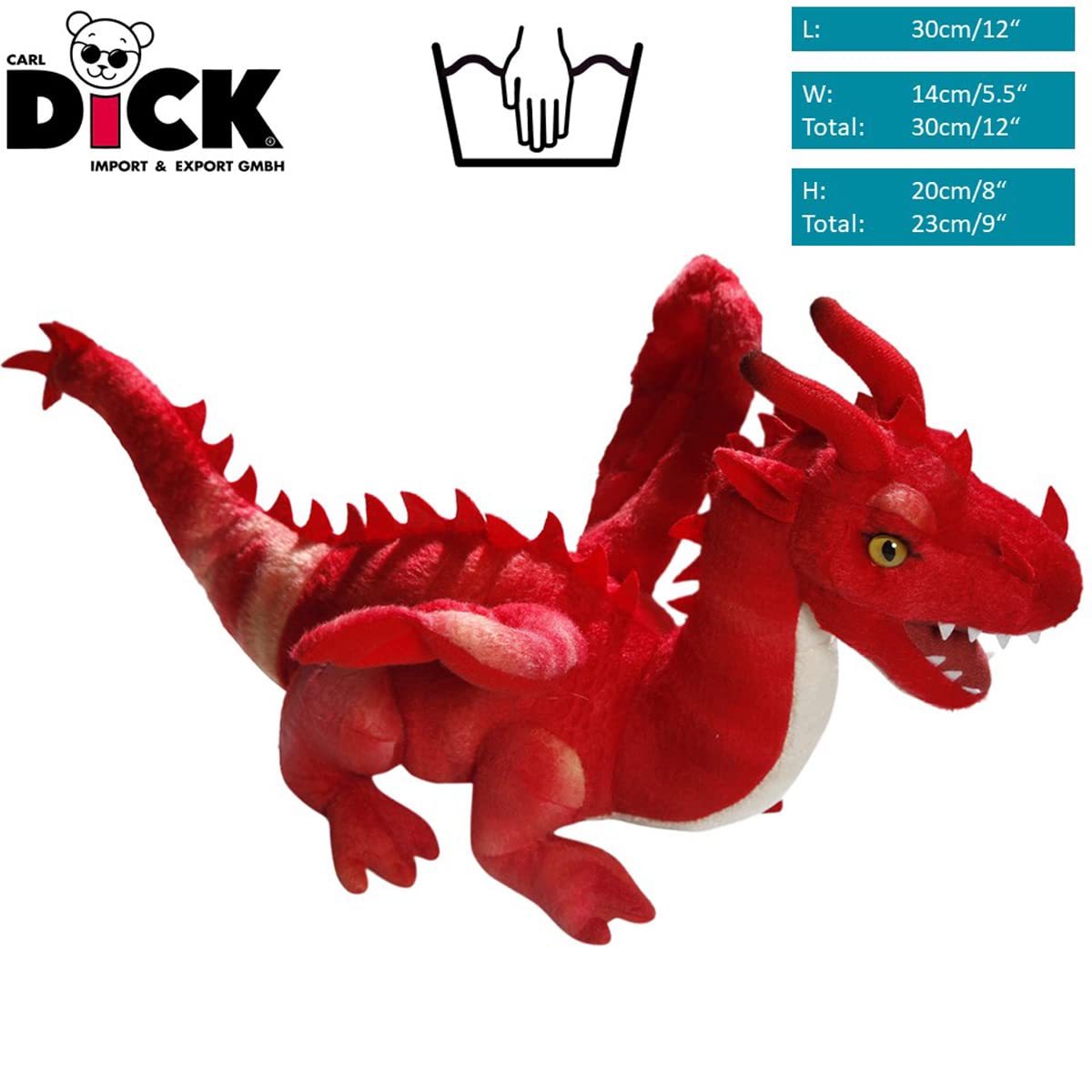 Amazon.co.jp: ドラゴン 赤 座っている 30cm ぬいぐるみ 3639 : おもちゃ