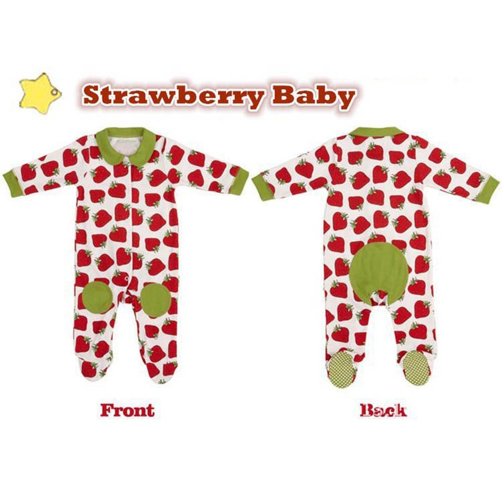 Vegetable Fruit Baby Unisex Baby Cotton Long-sleeve Romper Footed (10-12 months, 3)