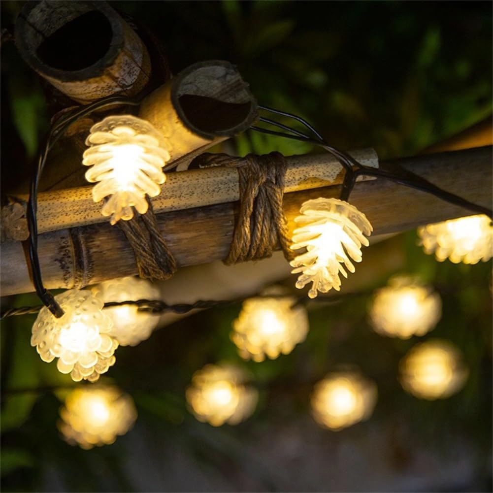 FANSU Solar Lichterkette Aussen, Lichterkette Außen Solar Wasserdicht, 8 Modi Solarlichterkette Wetterfest für Balkon Garten Pavillon Terrasse Vorzelt (Warme Farbkastenkegel,32m 300 Lichter)