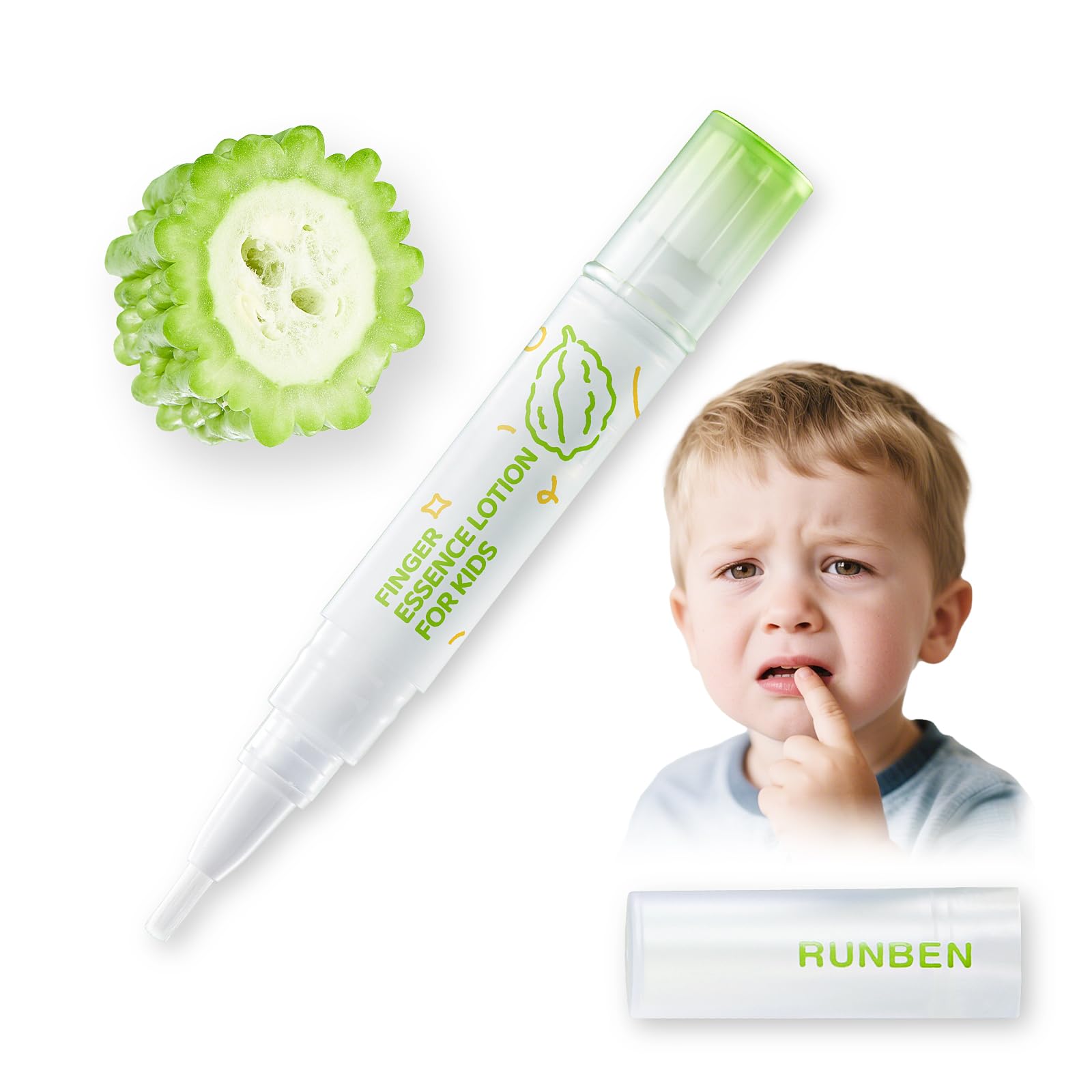 RUNBEN Stop Biting Nails for Kids, Bitter Taste Nail Care Pen, Finger Sucking Treatment, Safe & Non-toxic for Age 0+ (0.14 oz)
