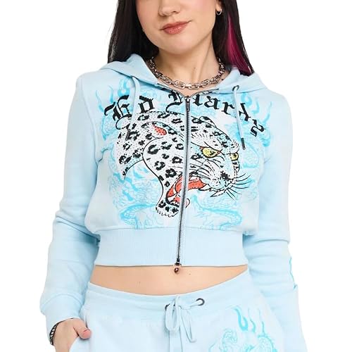 Women's Cropped Zip Front Hoodie Sweatshirt