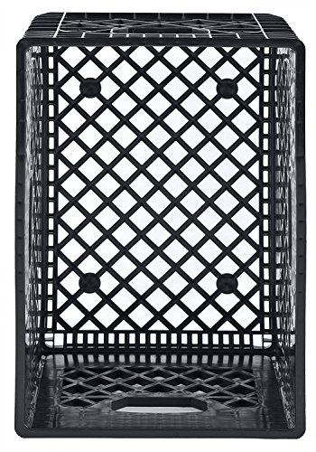 Muscle Rack PMK24QTB-3 24 quart 3 Pack black Heavy Duty Rectangular Stackable Dairy Milk Crates , 11" Height, 19" width (2 X 3 Pack) - Image 6