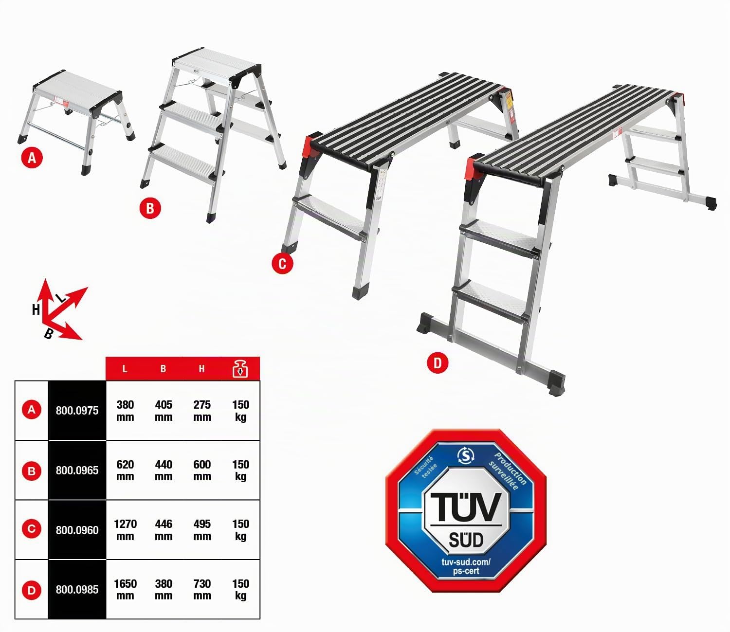 KS TOOLS 800.0965 Escabeau en Aluminium