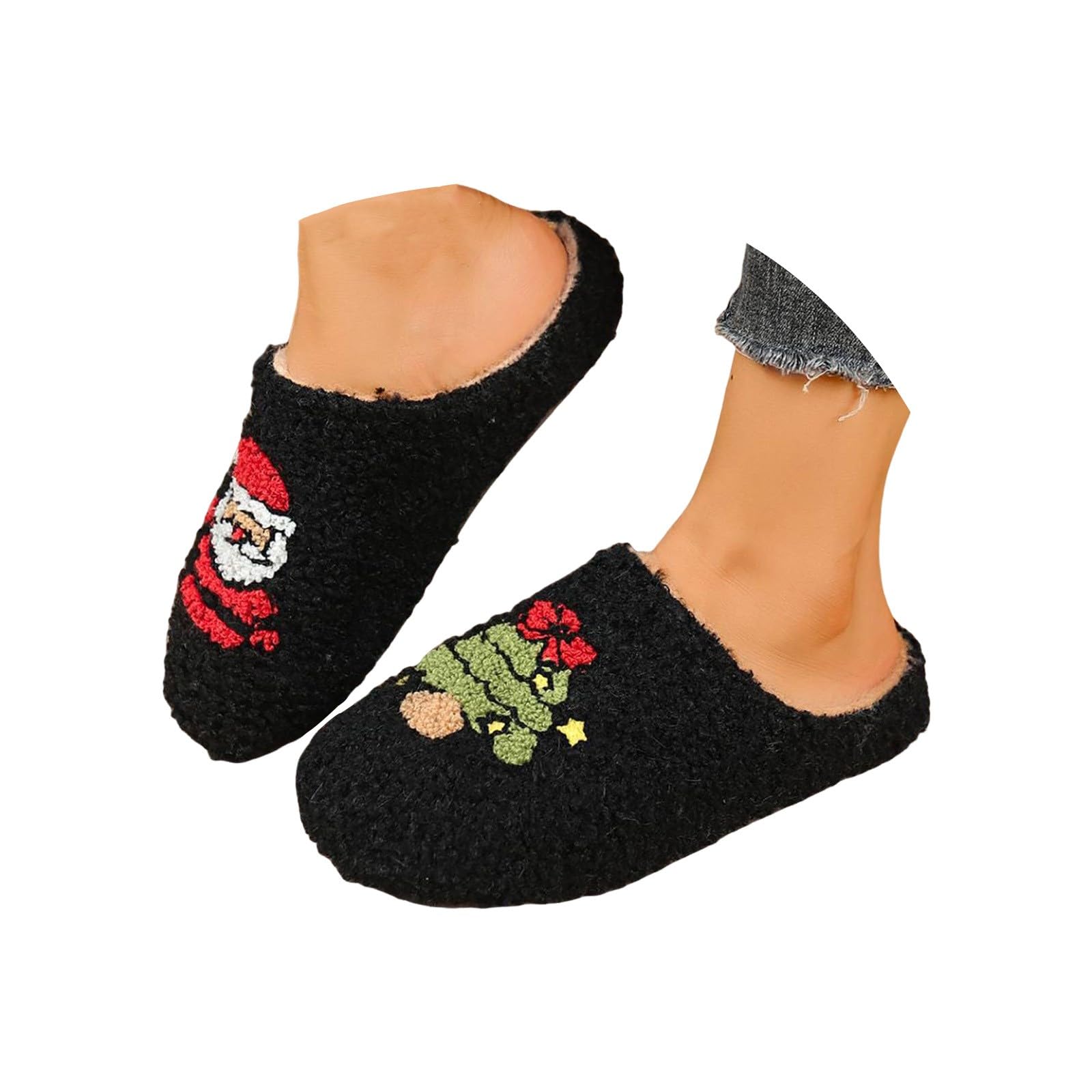 Pantuflas con suela de fieltro para mujer, mocasines con dibujos animados
