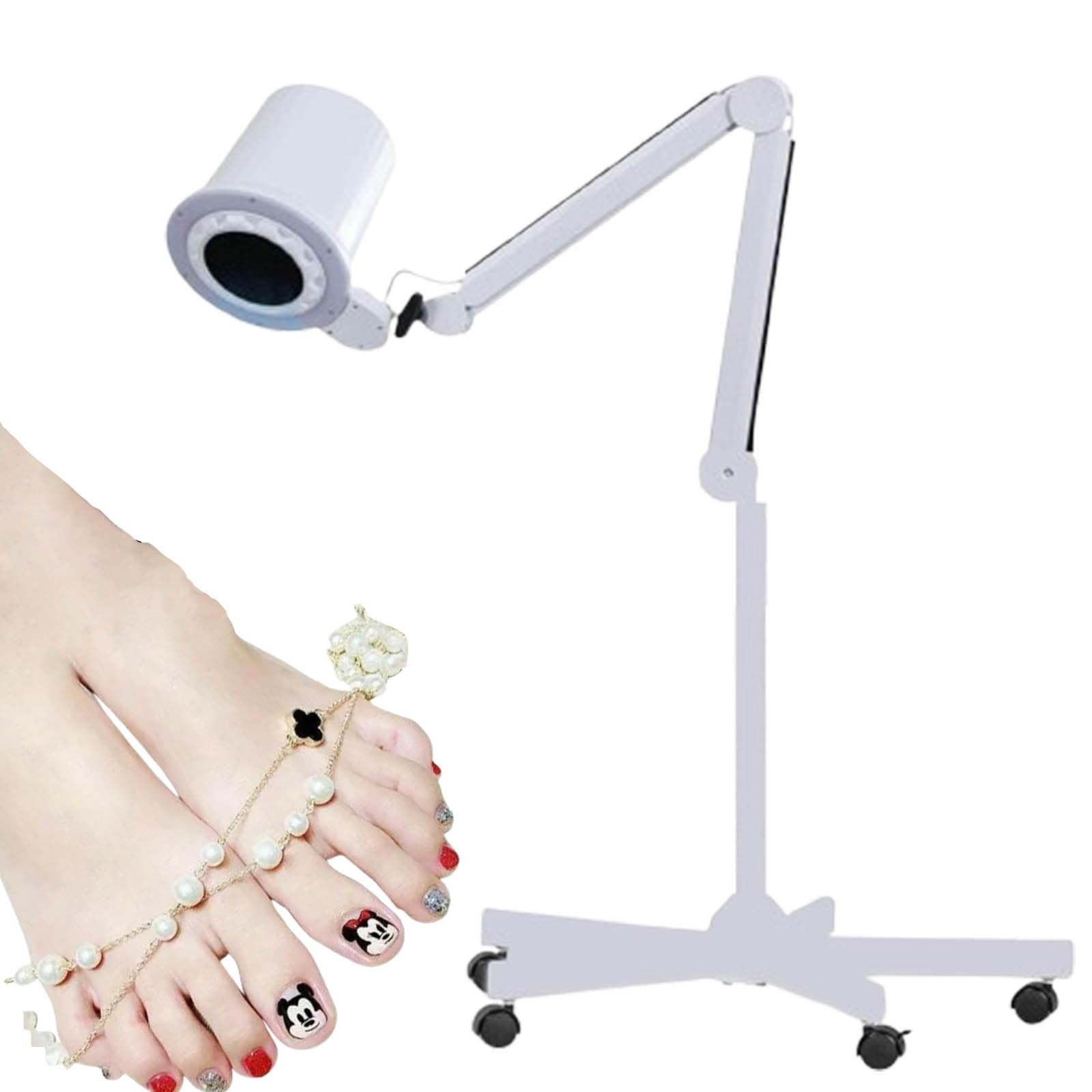 Profesjonalny wentylator do manicure, lampa LED do zbierania pyłu do paznokci, urządzenie do usuwania pyłu do paznokci, odkurzacz do paznokci o niskim poziomie hałasu i z górnym ssaniem,withbracket