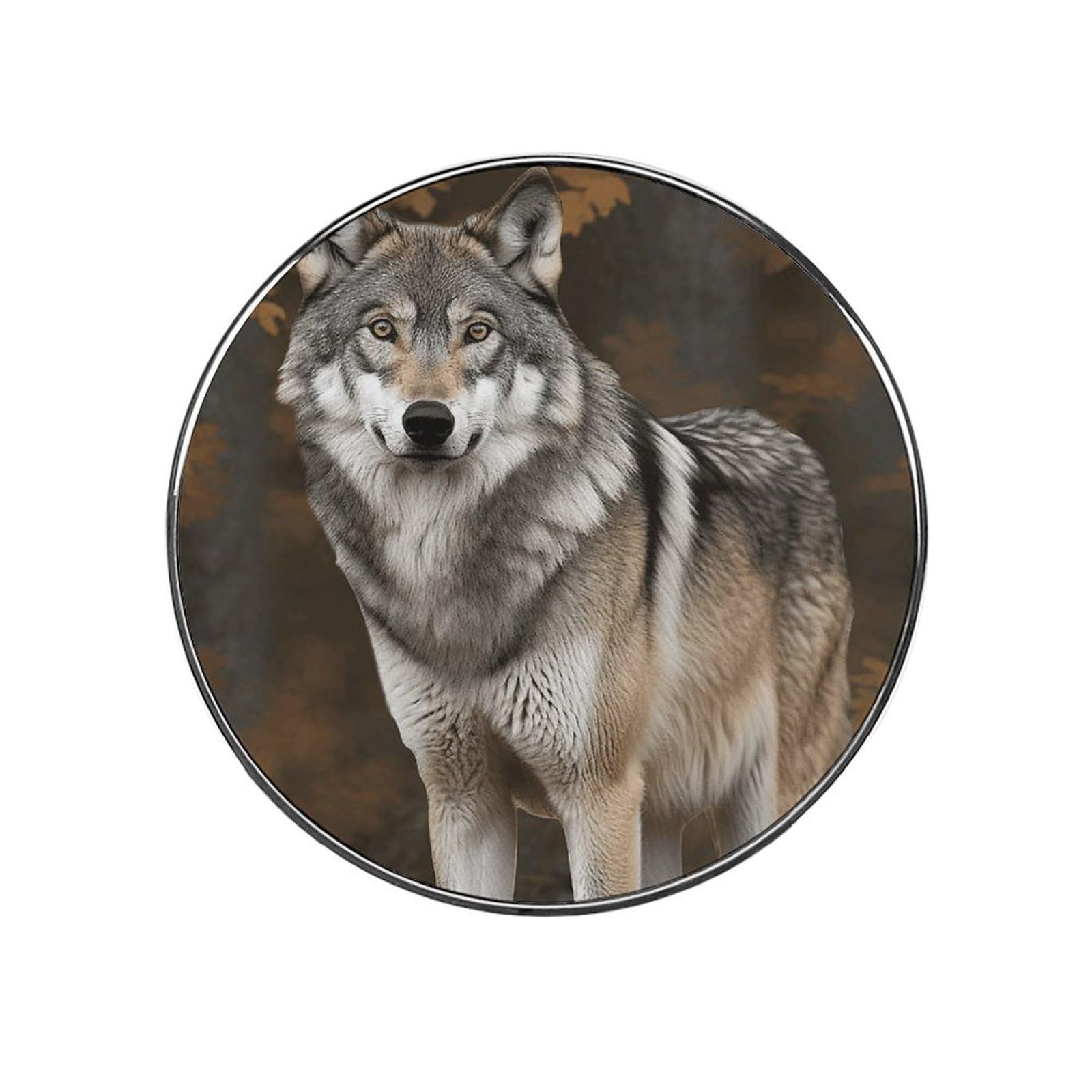 Refrigerator Magnet Wild Wild Gray Wolf Printing Fridge Magnet Alloy Material,Fun Personalized Refrigerator Sticker Round Decorative Magnet for Whiteboard Kitchen Locker