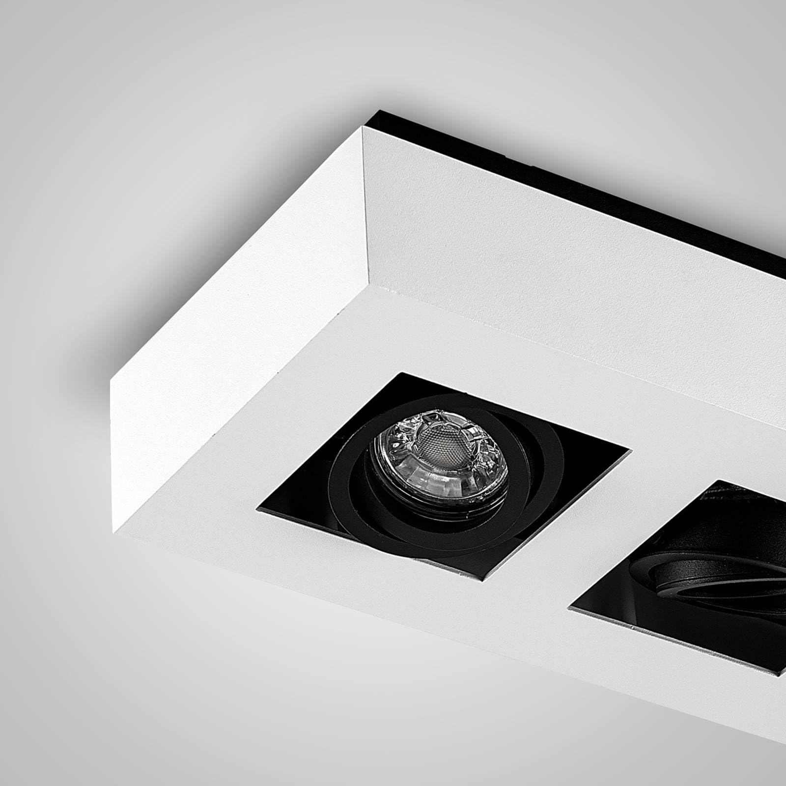 Arcchio lámpara de techo en blanco, foco | lámpara de cocina, gu10, 3 bombillas, moderno, de aluminio, angular para cocina, oficina, espacio de trabajo, sala de estar,