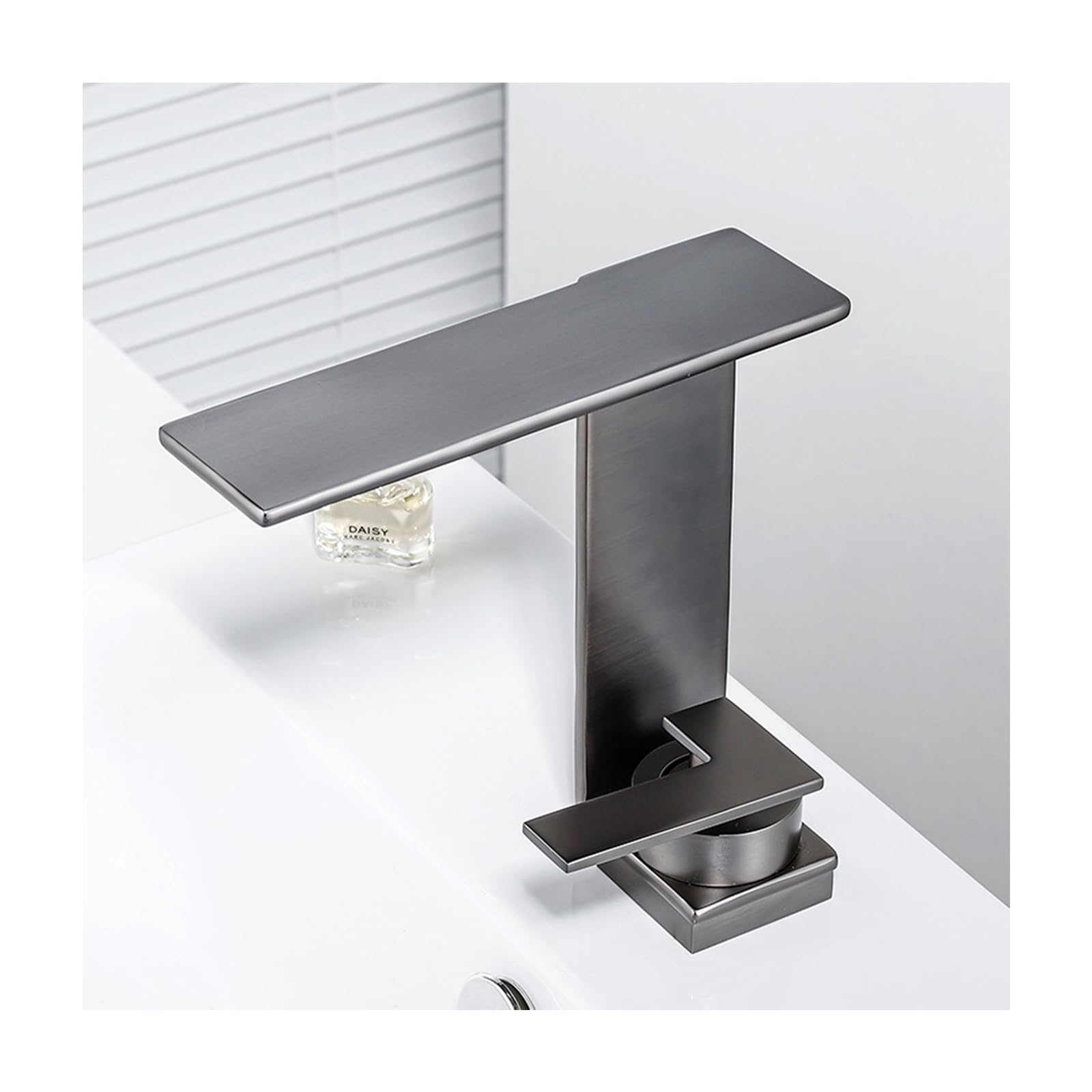 Robinet cascade salle de bains mitigeur lavabo gris en laiton durable