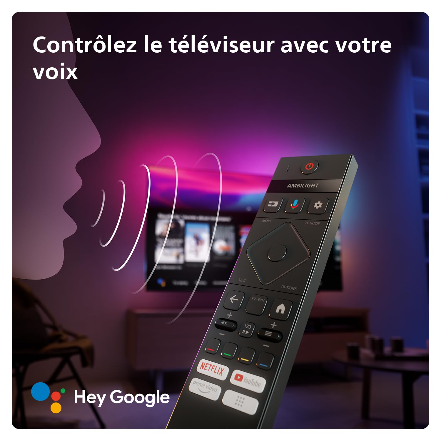 Philips Ambilight 48OLED809 Smart TV OLED 4K - Écran 48 Pouces, Plate-Forme P5 AI Perfect Picture Ultra HD, Google TV, Dolby Vision et Son Dolby Atmos, Fonctionne avec Alexa et Google Assistant