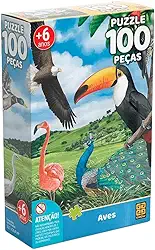 Quebra-cabeça 100 peças Aves - Grow