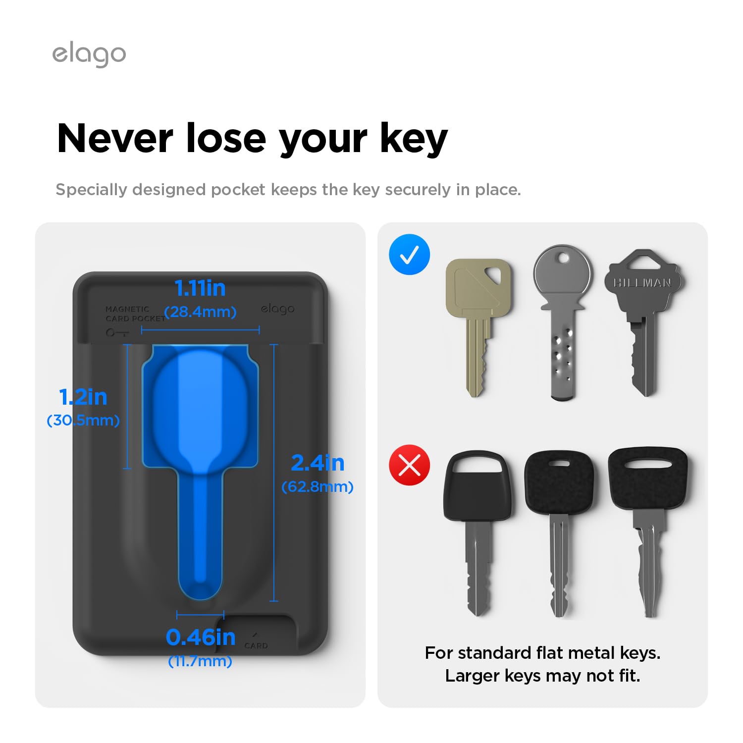 elago Key Magnetische Kartenhalter für 2 Karten, Kompatibel mit MagSafe,Kompatibel mit iPhone 17/16/15/14/13/12 Serie – Wallet, Sichere Handy Geldbörse, Langlebiges Silikon (Schwarz)