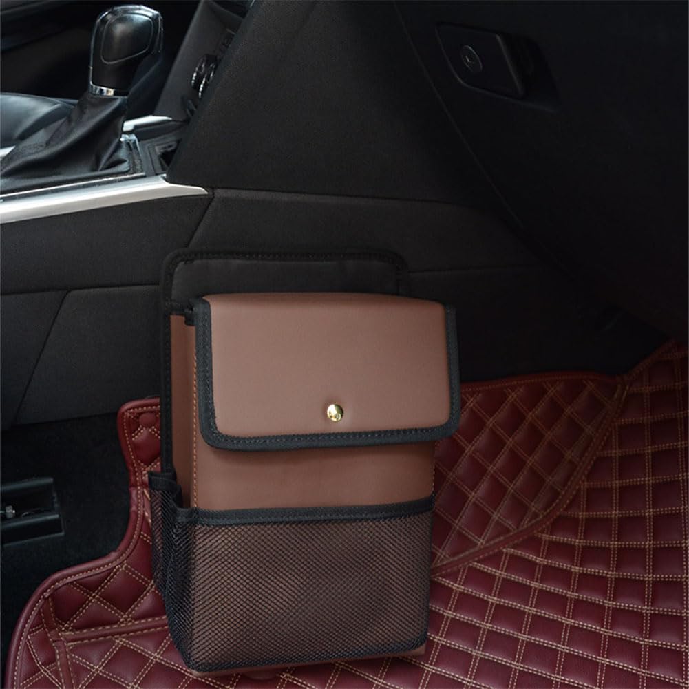 GTALIJHN Car Shoe Bags For Renault/Arkana/Austral/Avantime/Captur Clio/Kadjar/Koleos, Leather Boot Organiser Boxes Tote Organization Bag Durable Waterproof Storage for SUV, Truck, Sedan,Brown