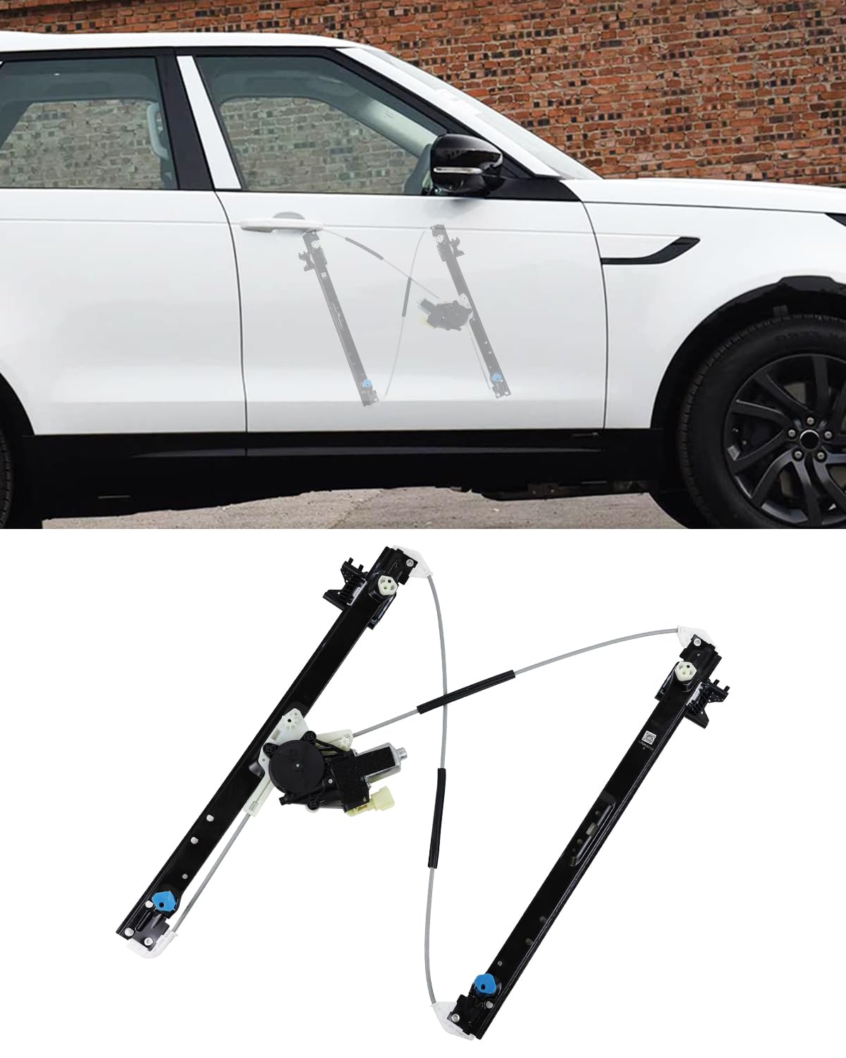 Power Window Regulator with Motor Compatible with Land Rover Discovery 5 SUV L462 2017 2018 2019 2020 LR Accessories Front Passenger Side Replacement LR083210 LR153953 HY32-23201-AA