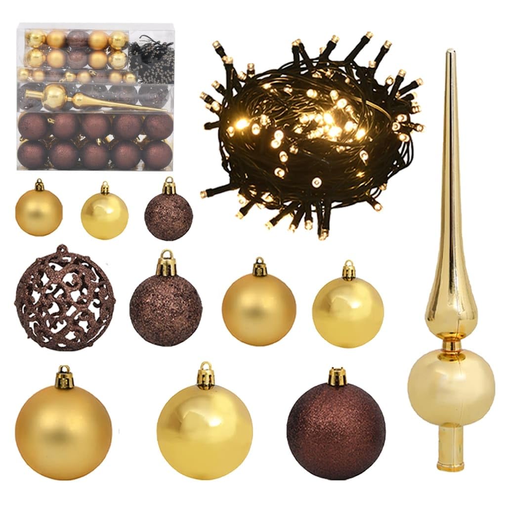 led mit batterie,kleine lichterkette mit batterie,120-tlg. Weihnachtskugeln mit Weihnachtsbaumspitze 300 LEDsGeeignet für Patio, Schlafzimmer, Wohnzimmer, Weihnachten