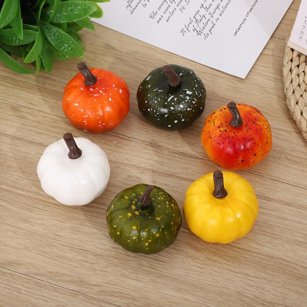 ifundom 18pezzi Zucche Artificiali per Decorazioni di Halloween Realizzate in Polistirolo Espanso Piccole Zucche Decorative per Autunno e Feste