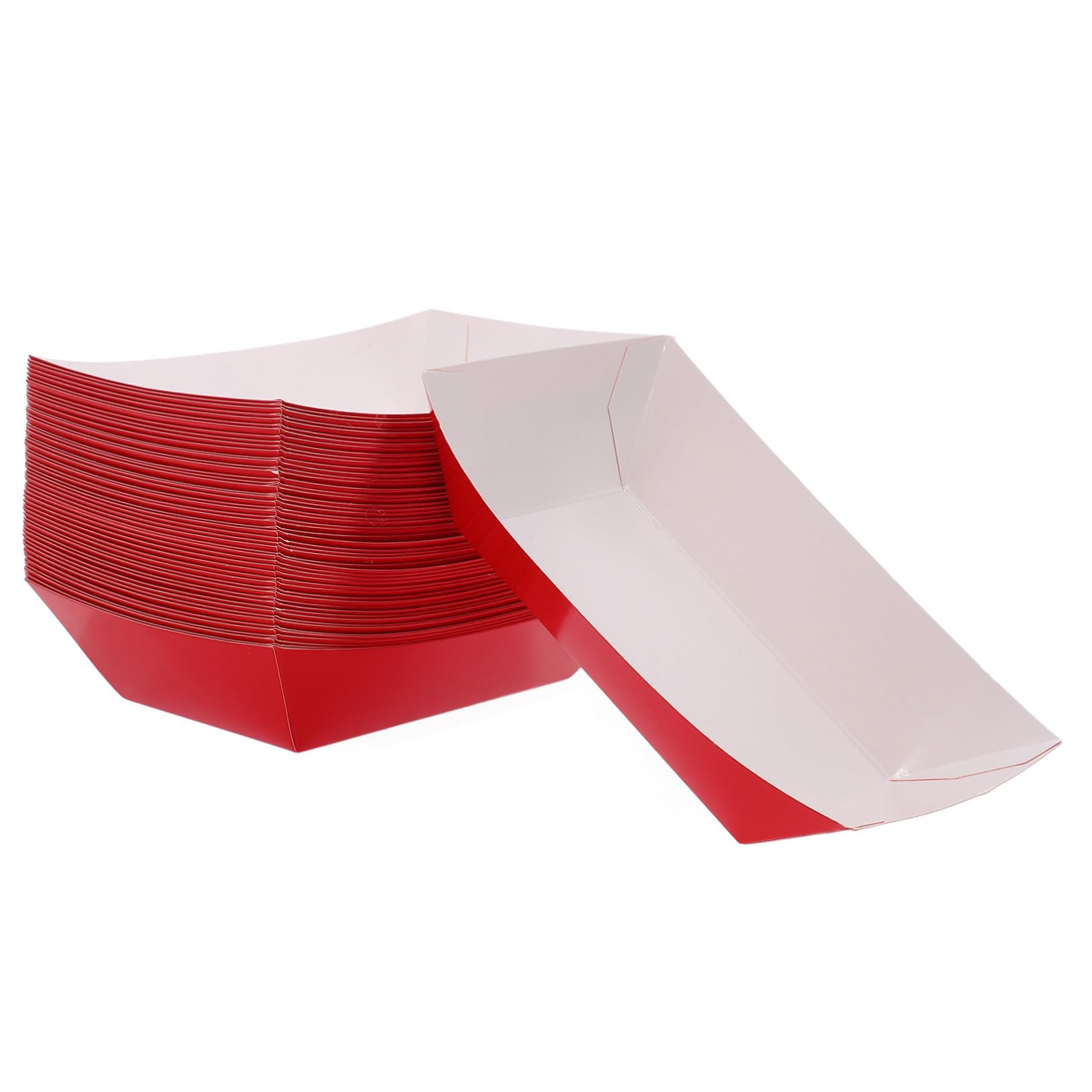 PRETYZOOM 50Pcs Paper Snack Boats Vibrant Hot Dog Holders for Themed Parties Family Gatherings and Picnics Stylish Food Trays for Serving Fresh Snacks