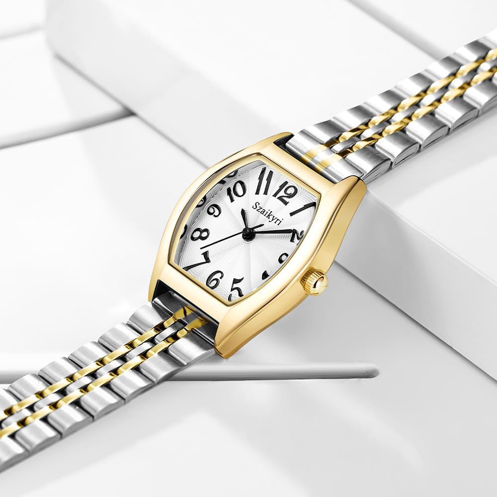 Barrel-Shaped Watch for Women with Easy Read Arabic Numerals Ladies Dress Watch - Image 3
