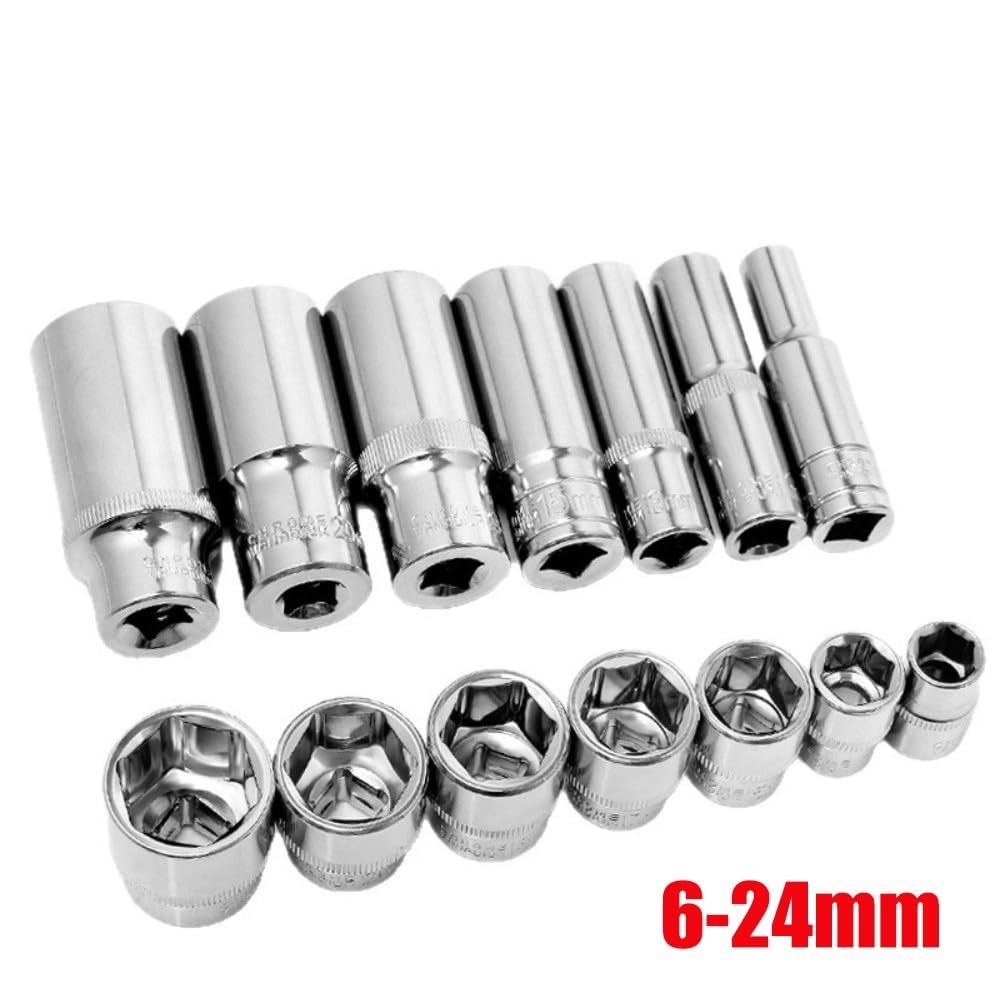 3/8 cala krótki długi zestaw nasadek 6-24mm głęboki Adapter do klucza dynamometrycznego Zestaw przedłużek(3-8inch Long,1pcs 20mm)