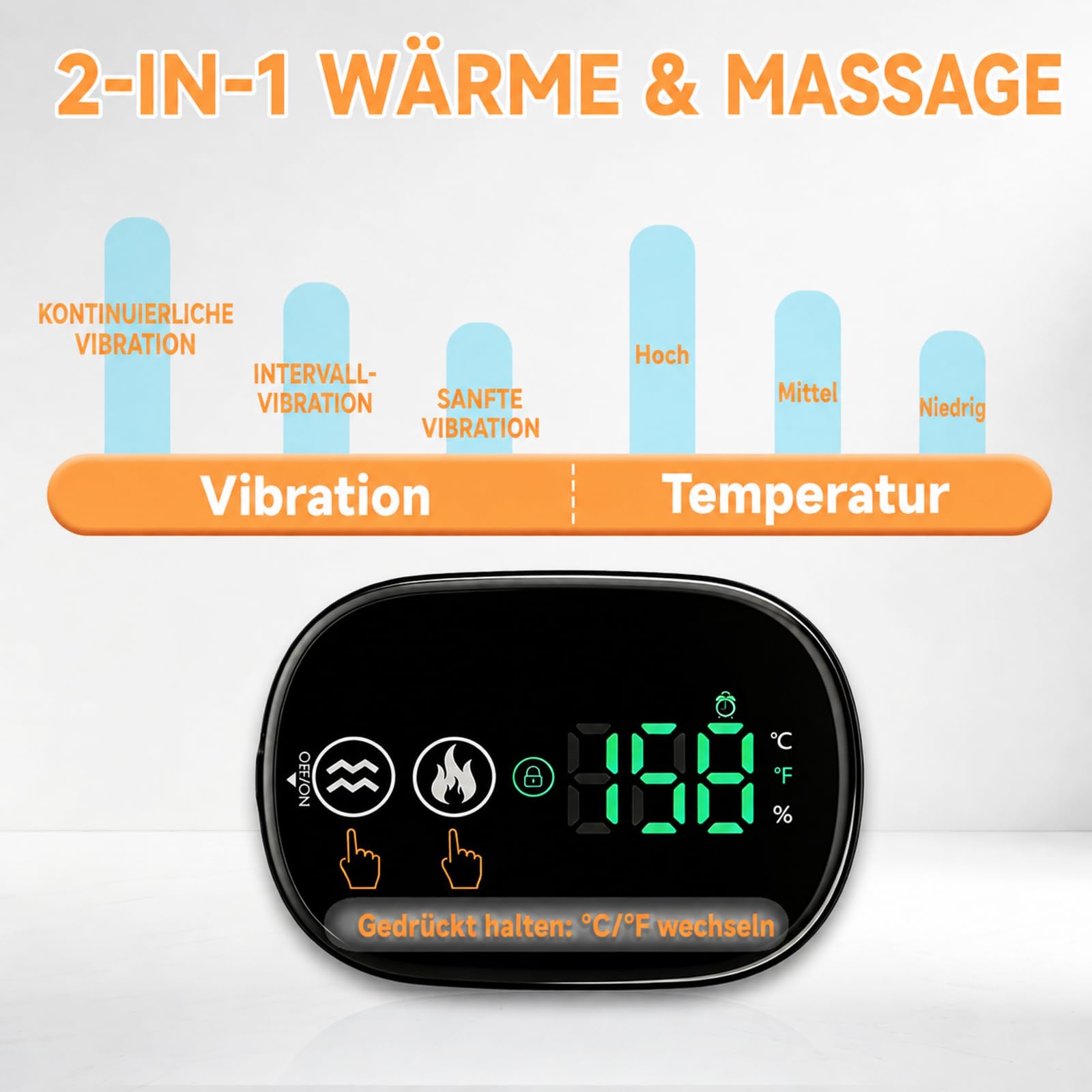 schulter massagegerät mit Wärme & Vibration, Kabellose Beheizte Schulterstütze mit 5000mAh Akku, 3 Heizstufen und 3 Vibrationsmodi, Verstellbare Schulterbandage für Männer Frauen Links/Rechts Schulter