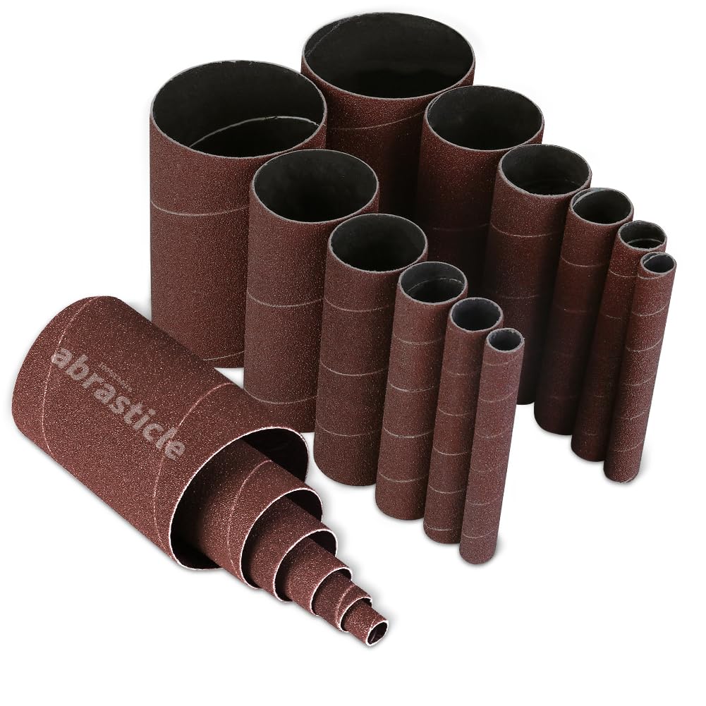 18 Pack Spindle Sander Sleeves, Sanding Sleeves for Oscillating Sander, 60 Grit Sandpaper, 4-1/2" Length, Each 3 of 1/2",3/4",1",1-1/2", 2", 3"