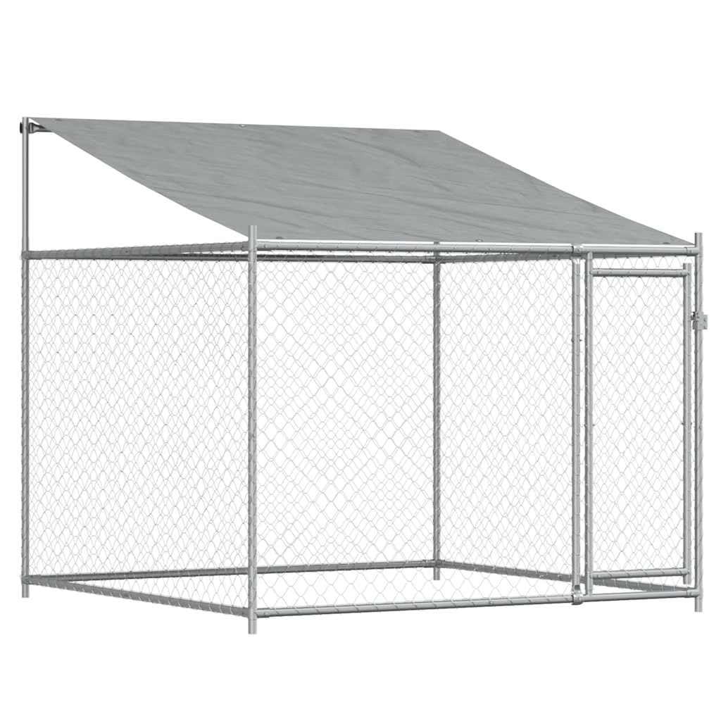 Perrera para perros con techo y puertas, acero galvanizado gris, 10 x 2 x 2 m, plegable y ampliable, caño seguro y protección para cachorros y perros en el jardín, parque exterior y recinto de