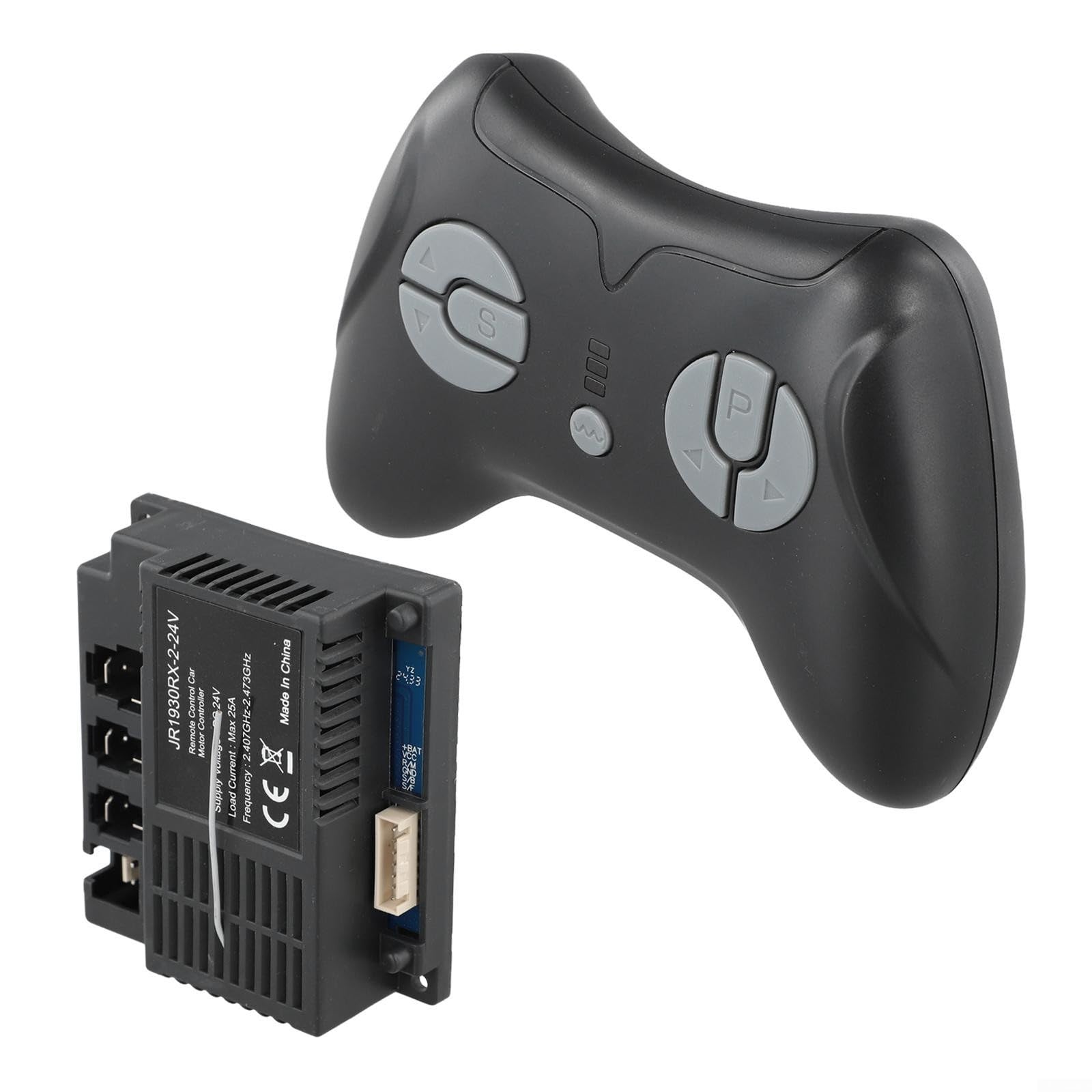 HpLive JR1930RX-2-24V Ricevitore per auto elettrica bambini con telecomando 2.4G di ricambio per controllo del veicolo, materiale ABS (set completo)