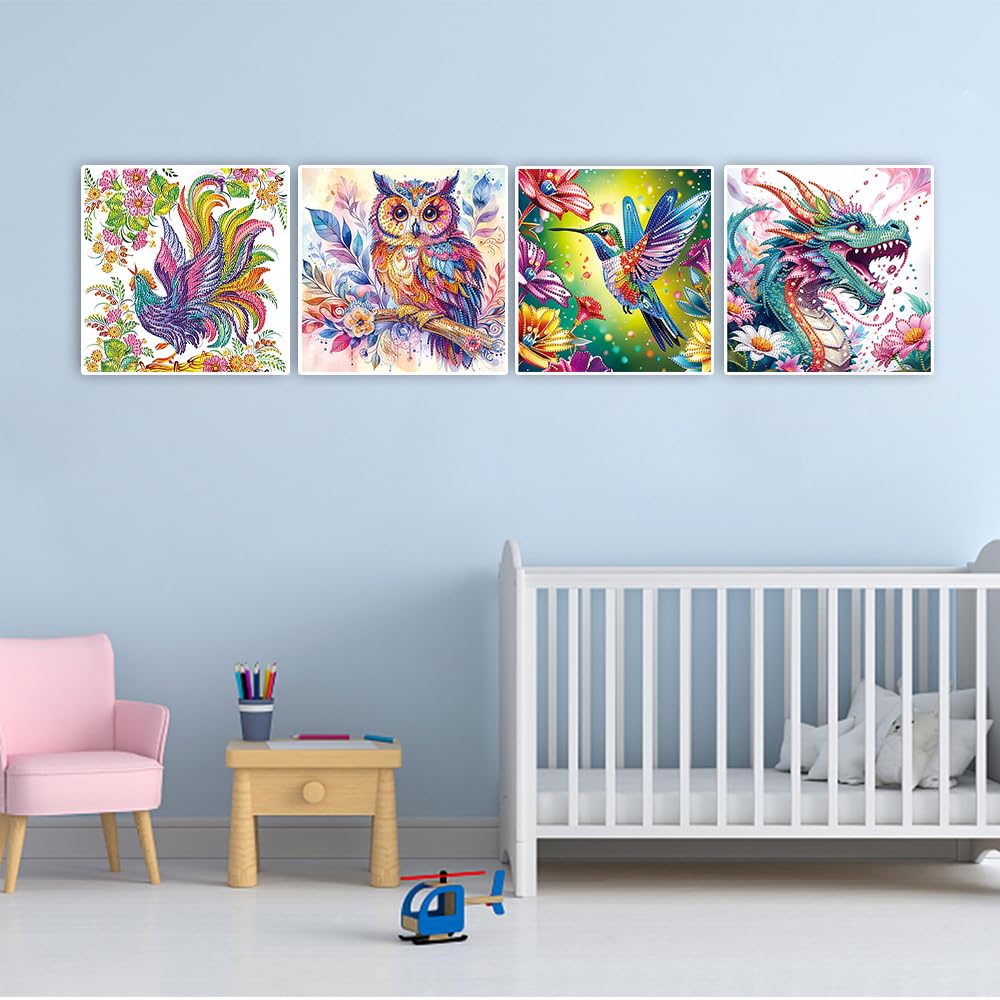 Diamond Painting Animale Diamond Painting Kit Completo, Pittura Diamante Crystal Art DIY Hobby Creativi 5D Quadri con Perline Ricamo Strass Punto Croce Art Decorazione Parete Casa Gufo-30x60 cm J171