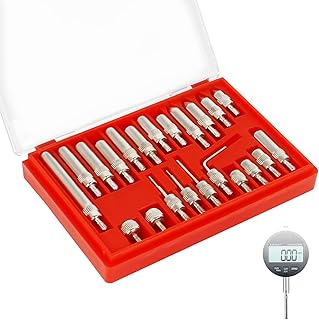 22 PCS Dial Indicator Pointed Tip Dial Gauge Tip Steel Test Indicator Contact Pointed Tip with a Case Indicator Replacement Accessory