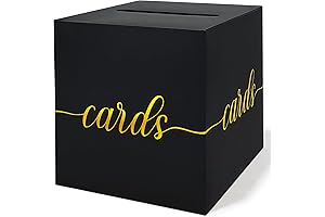 Black Card Box with Gold Foil Design for Parties