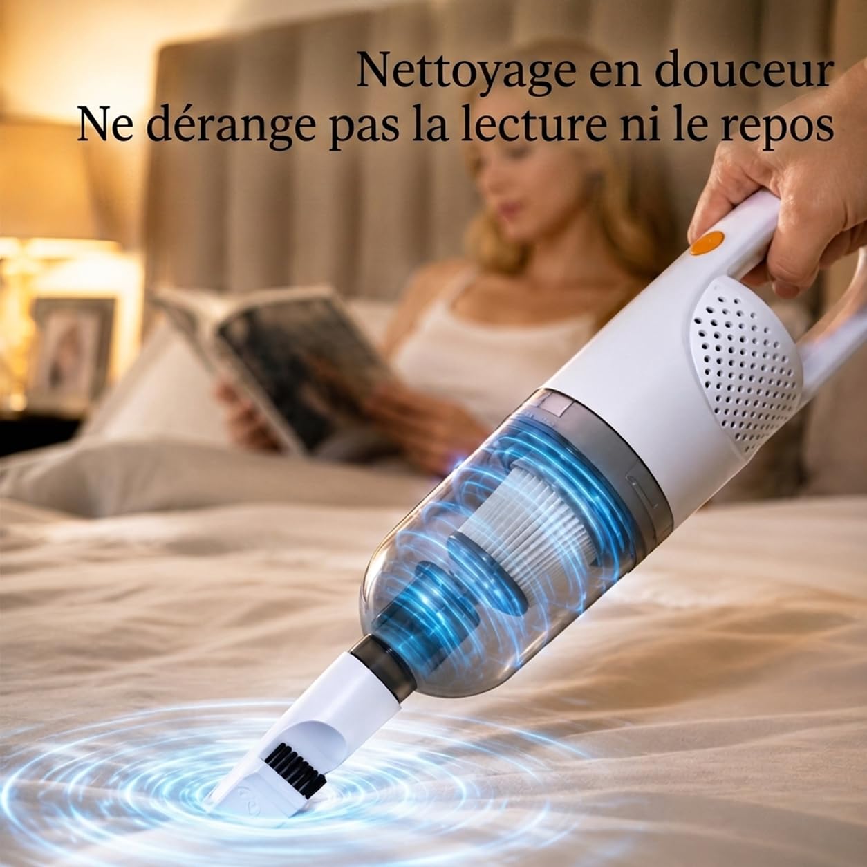 Aspirateur à Main sans Fil 6-en-1, Mini-aspirateur Portable - Blanc