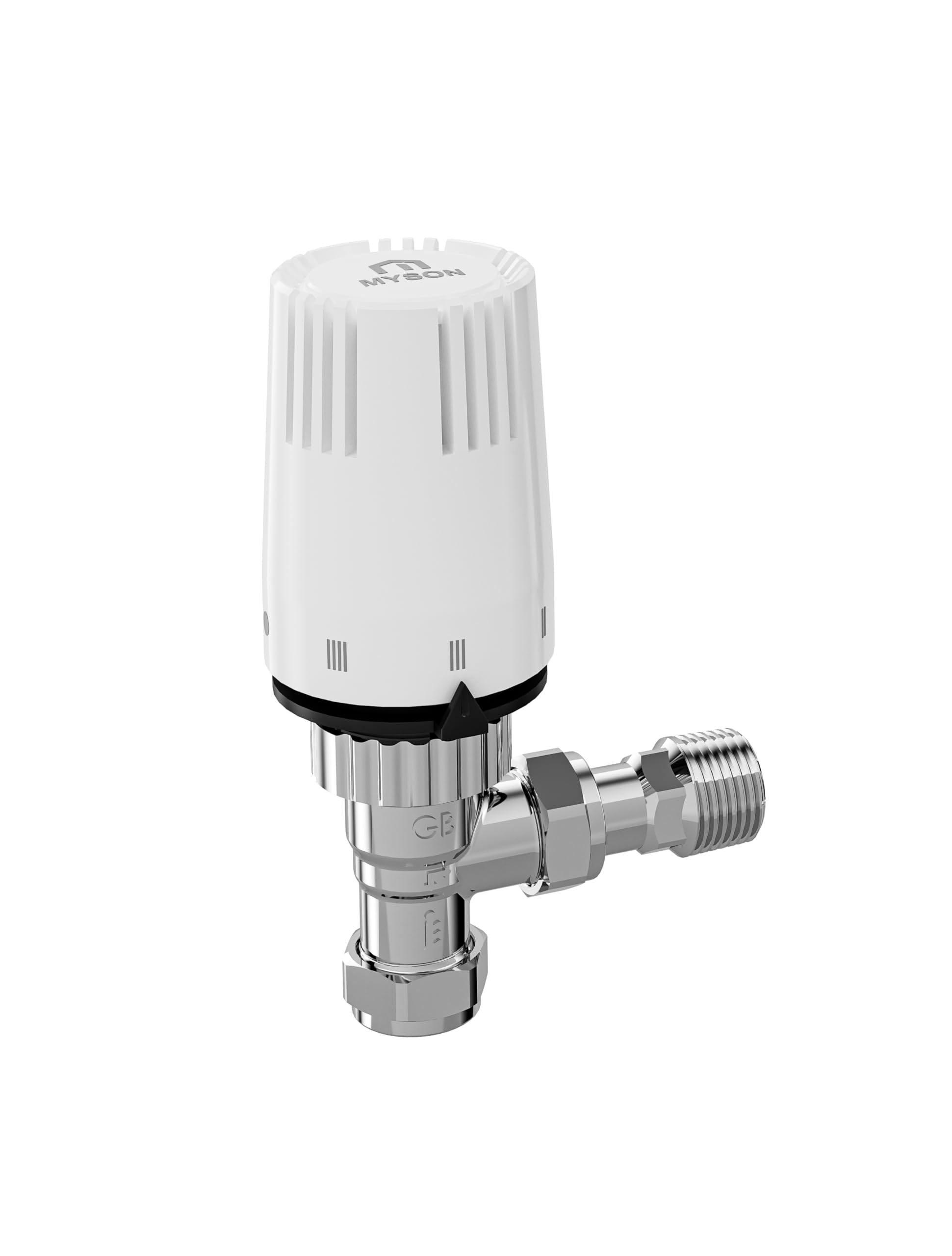 MYSON Petite TRV Radiator Valve 15mm Angled Chrome