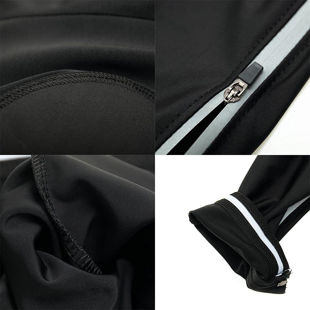 Moxilyn Radtrikot Set Herren Fahrradtrikot, Langarm Set mit 20D-Gel-gepolsterten Langarm Trägerhose Radhose, Atmungsaktiv Elastische Schnell Trocknend Fahrradbekleidung Set für Radfahren MTB