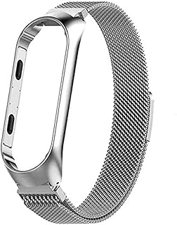 Silver Strap For Xiaomi Mi Band 4 Magnet Metal Stainless Steel