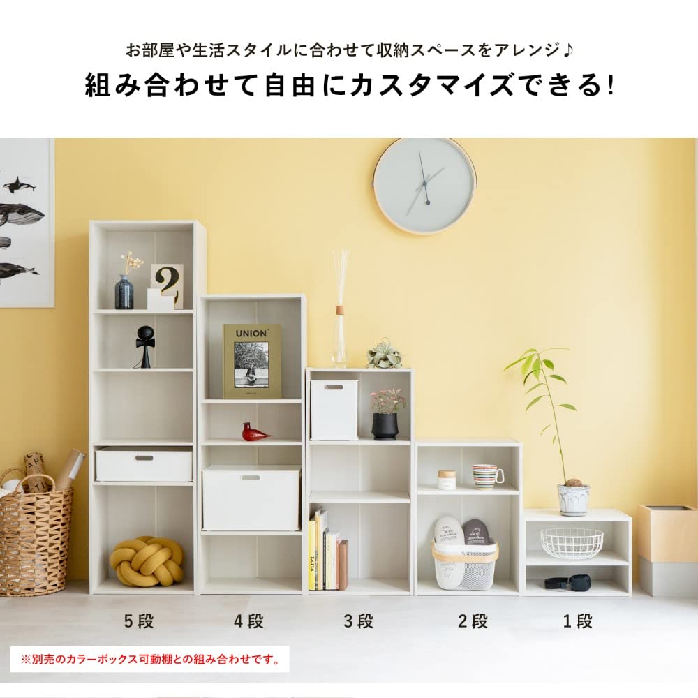 ホワイト 5段シェルフ 合板製 METAL & WOOD】高耐荷重 シェルフ5段 幅81cm (ホワイト