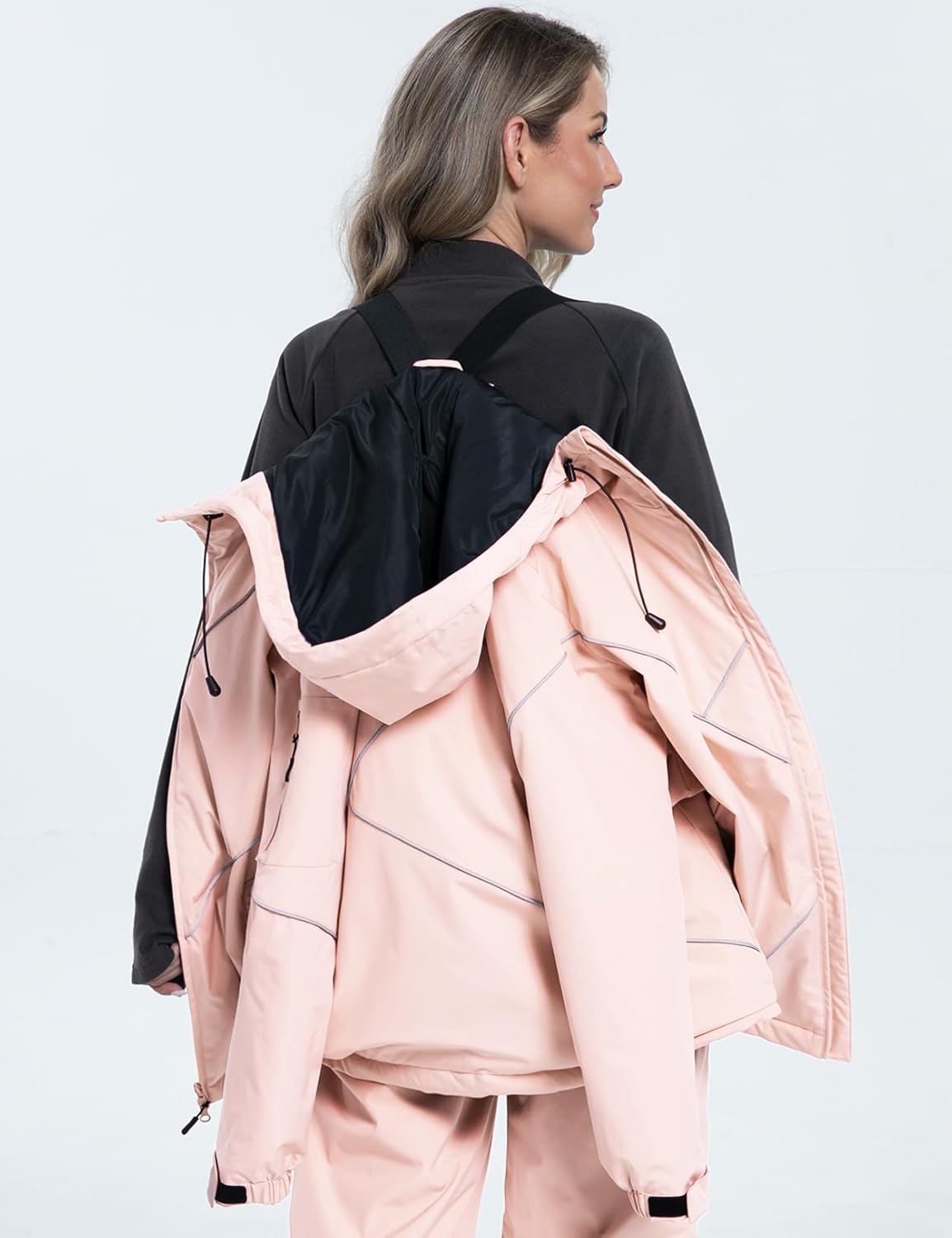 GEMYSE Women's Ski Snowsuit Waterproof Windproof Insulated Jacket and Pants Set Winter Warm Snowboarding Coat with Hood - Image 5