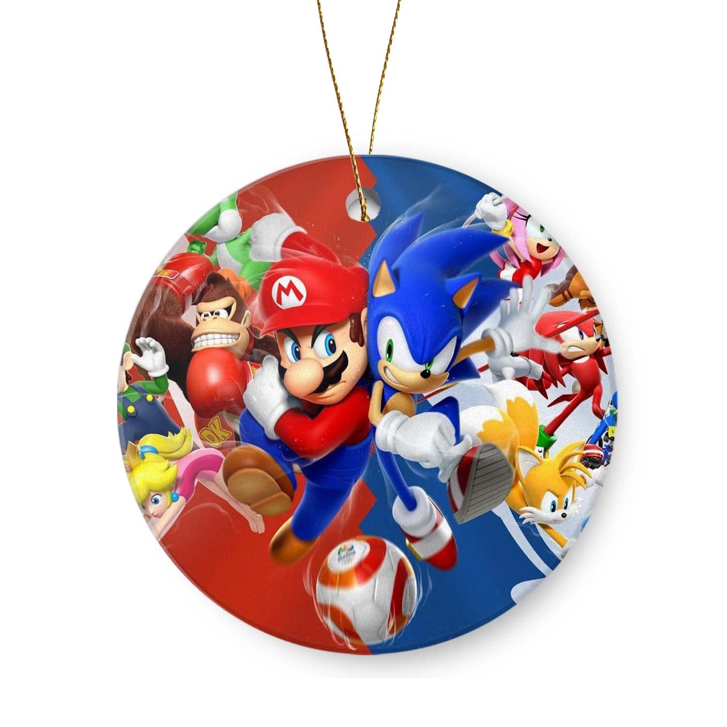 Merry Anime Christmas Ornament 2022-Video Game Hanging Ornament Cartoon Decoration for Your Home,Xmas Tree 3inch Ceramic Ornament