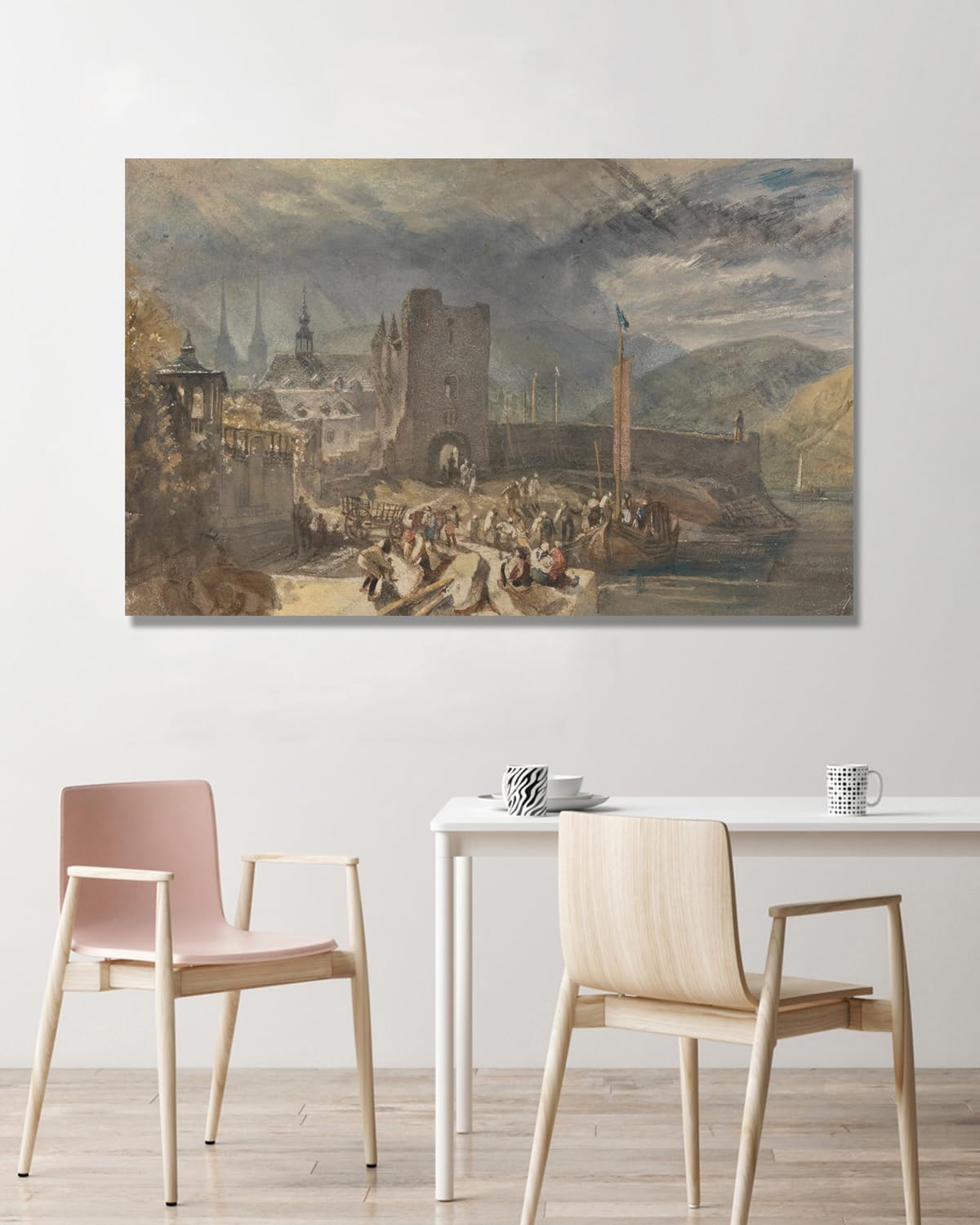 Styl Turnera Romantyczny Krajobraz Płótno Art. A42. Tylko płótno 30 x 48 cm