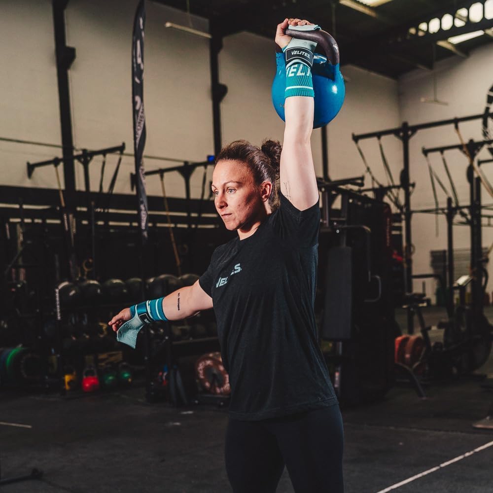 Velites - Oficjalne quad Pro Skórki Crossfit Games - z magnezem - Nadgarstki - Dominada, Muscle Up i Toes to Bar