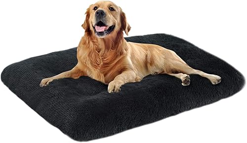 OXS - Cama para perro de felpa grande cómodo tapete lavable de piel sintética para perros grandes y medianos con reverso antideslizante